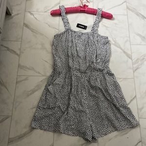 NWT Express Romper Mini Dots Black and White